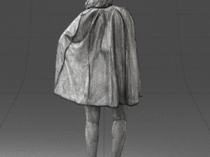 woman in white dress 0232 Modello 3D