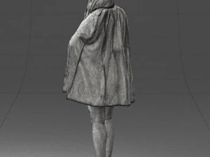 000568 Stylish Woman in White Outfit Fashion Female Character 3D Model