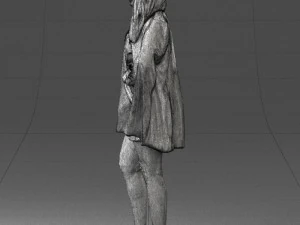 000568 Stylish Woman in White Outfit Fashion Female Character 3D Model
