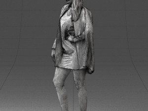 woman in white dress 0232 Modello 3D
