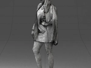 000568 Stylish Woman in White Outfit Fashion Female Character 3D Model