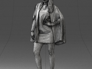 woman in white dress 0232 Modello 3D