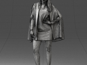 woman in white dress 0232 Modello 3D