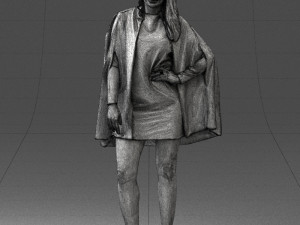 woman in white dress 0232 Modello 3D