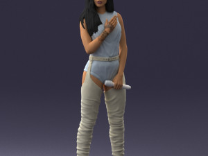woman with a microphone 0233 Model 3D