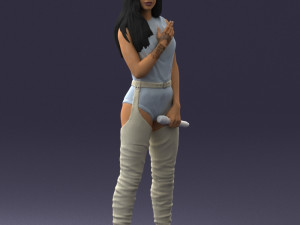 woman with a microphone 0233 Model 3D