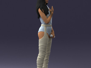 woman with a microphone 0233 Model 3D