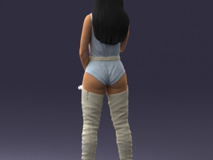 woman with a microphone 0233 Model 3D