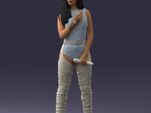 woman with a microphone 0233 Model 3D
