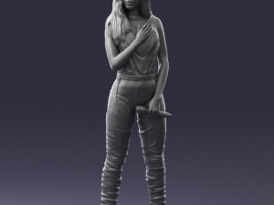 woman with a microphone 0233 Model 3D