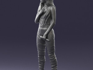 woman with a microphone 0233 Model 3D