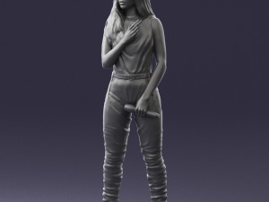 woman with a microphone 0233 Model 3D
