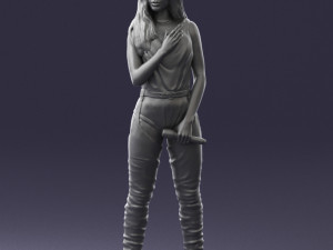 woman with a microphone 0233 Model 3D