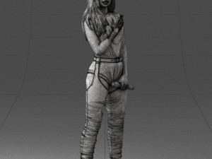 woman with a microphone 0233 Model 3D