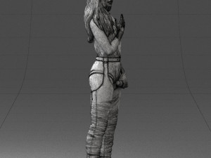 woman with a microphone 0233 Model 3D