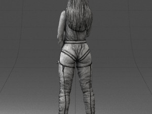 woman with a microphone 0233 Model 3D
