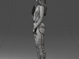 woman with a microphone 0233 Model 3D