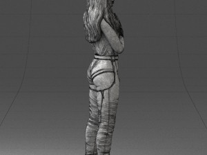 woman with a microphone 0233 3d print ready 3D Принт Модель