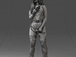 woman with a microphone 0233 3d print ready 3D Принт Модель
