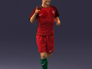 000570 Football Player Running Celebration Male Athlete Character 3D Model