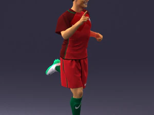 000570 Football Player Running Celebration Male Athlete Character 3D Model