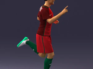 000570 Football Player Running Celebration Male Athlete Character 3D Model