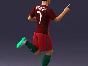 000570 Football Player Running Celebration Male Athlete Character 3D Model