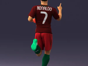 000570 Football Player Running Celebration Male Athlete Character 3D Model