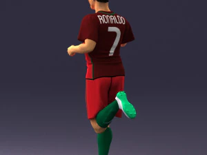 000570 Football Player Running Celebration Male Athlete Character 3D Model