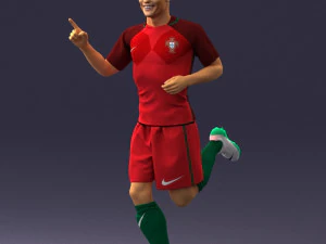 000570 Football Player Running Celebration Male Athlete Character 3D Model