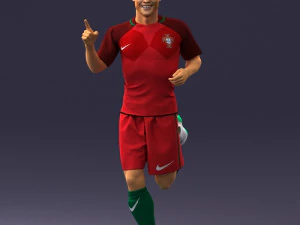 000570 Football Player Running Celebration Male Athlete Character 3D Model