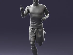 000570 Football Player Running Celebration Male Athlete Character 3D Model
