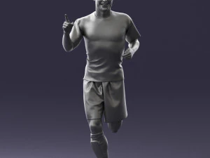 000570 Football Player Running Celebration Male Athlete Character 3D Model