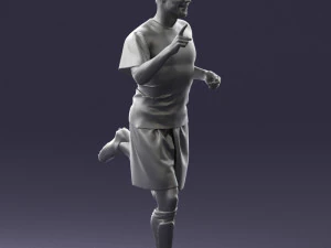 000570 Football Player Running Celebration Male Athlete Character 3D Model