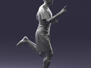 000570 Football Player Running Celebration Male Athlete Character 3D Model