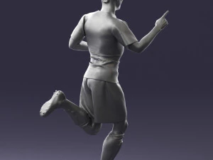 000570 Football Player Running Celebration Male Athlete Character 3D Model