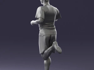 000570 Football Player Running Celebration Male Athlete Character 3D Model