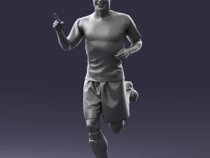 000570 Football Player Running Celebration Male Athlete Character 3D Model
