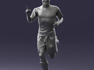 000570 Football Player Running Celebration Male Athlete Character 3D Model