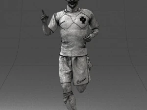 000570 Football Player Running Celebration Male Athlete Character 3D Model