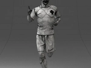 000570 Football Player Running Celebration Male Athlete Character 3D Model