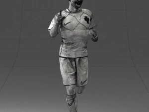000570 Football Player Running Celebration Male Athlete Character 3D Model