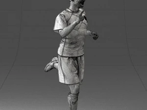000570 Football Player Running Celebration Male Athlete Character 3D Model