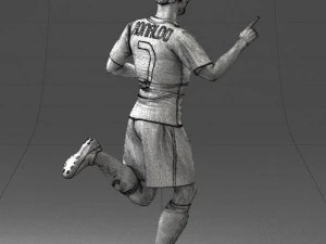 000570 Football Player Running Celebration Male Athlete Character 3D Model