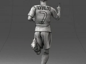 000570 Football Player Running Celebration Male Athlete Character 3D Model