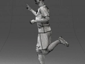 000570 Football Player Running Celebration Male Athlete Character 3D Model