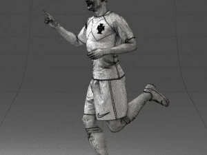000570 Football Player Running Celebration Male Athlete Character 3D Model