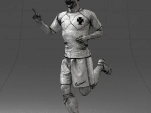000570 Football Player Running Celebration Male Athlete Character 3D Model