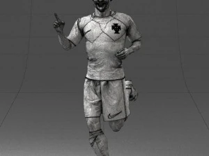 000570 Football Player Running Celebration Male Athlete Character 3D Model