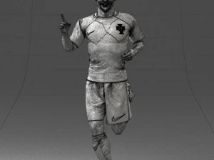 000570 Football Player Running Celebration Male Athlete Character 3D Model